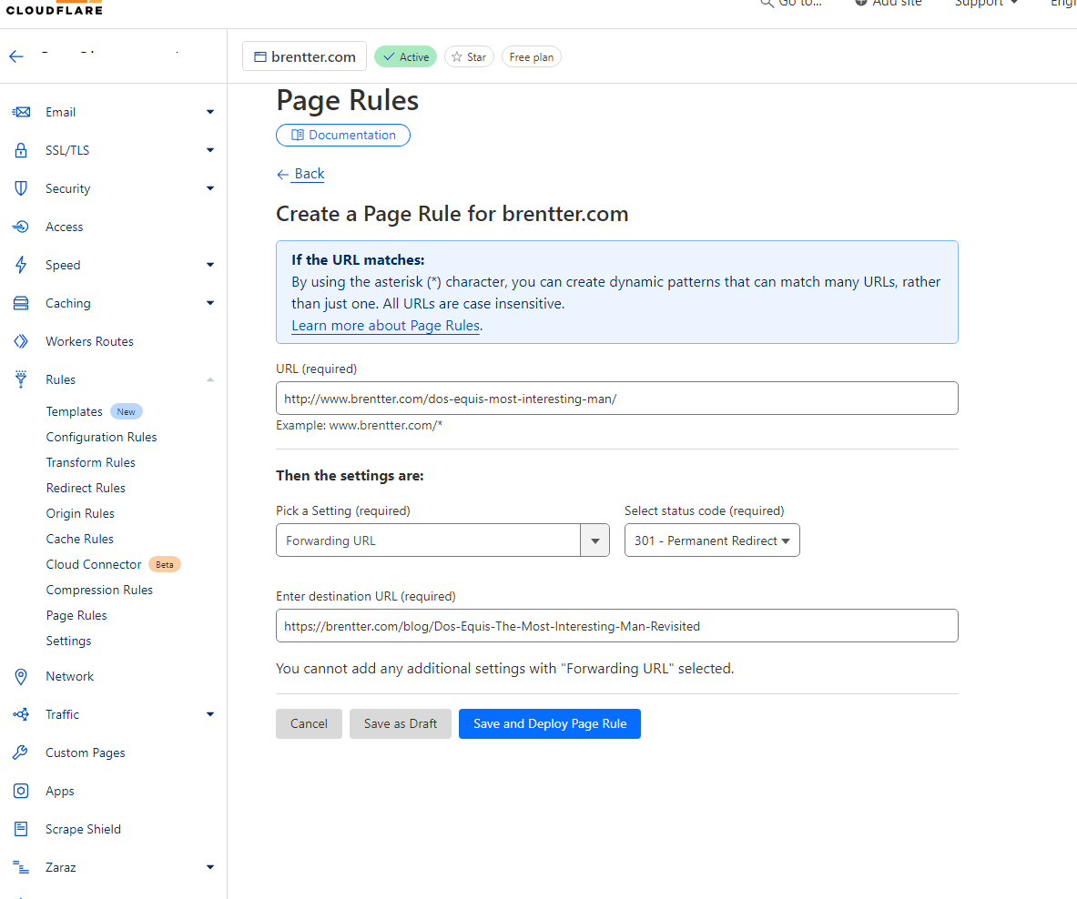 Cloud Flare Page Rule