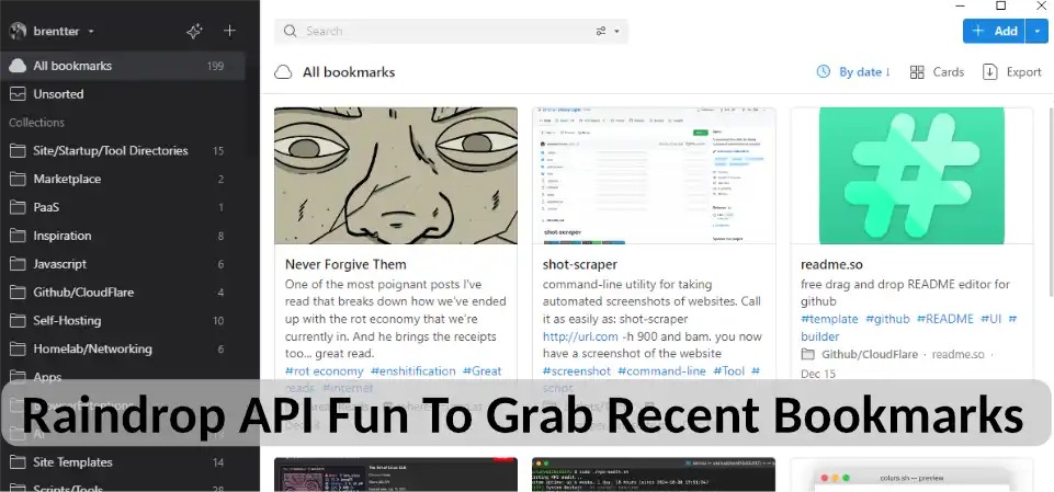 python script to grab your most recent raindrop.io bookmarks using their api