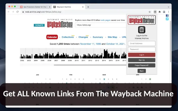 Get All Known Links From The Wayback Machine